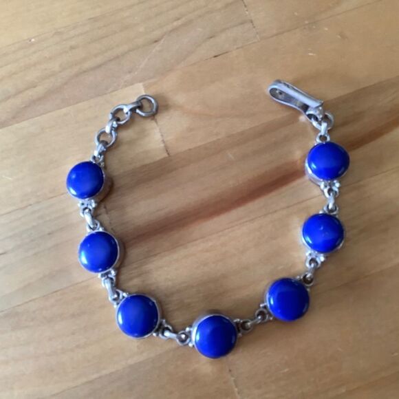 Sterling SILVER 925 LAPIS LAZULI WOMAN BRACELET​​ - Picture 7 of 7